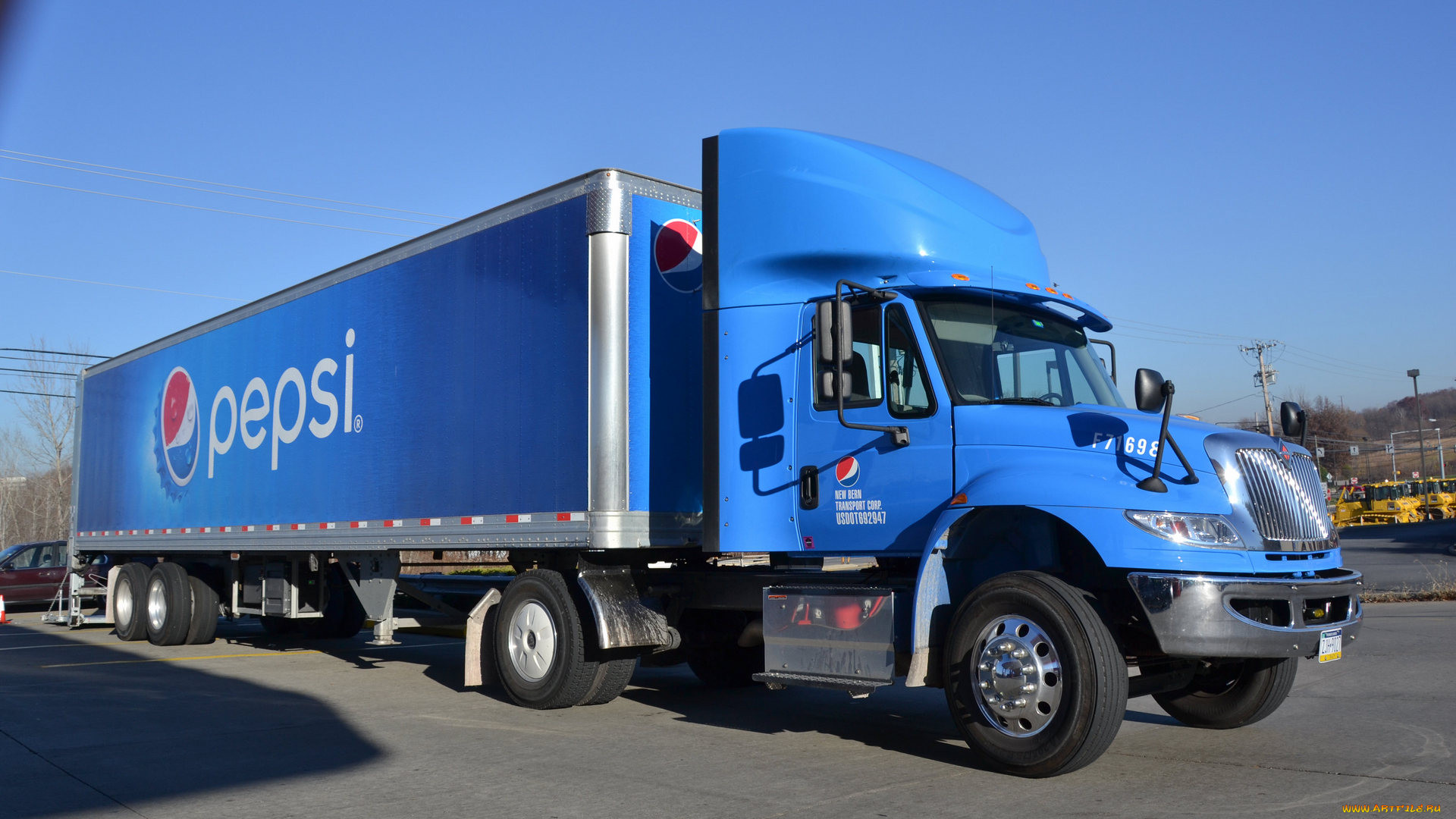 , international, truck, pepsi, blue